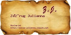 Zárug Julianna névjegykártya